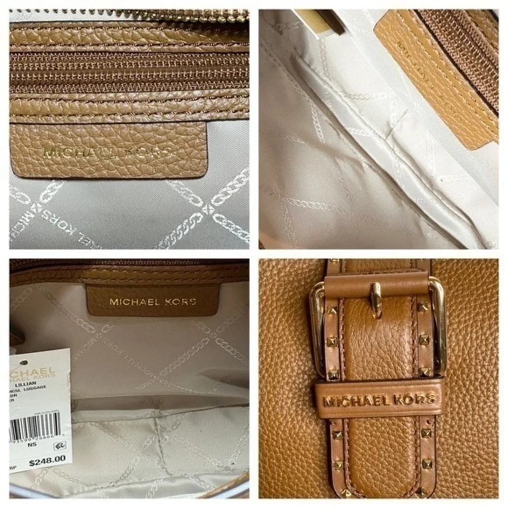 MICHAEL KORS Brown Leather Shoulder Handbag NWT - Picture 3 of 13